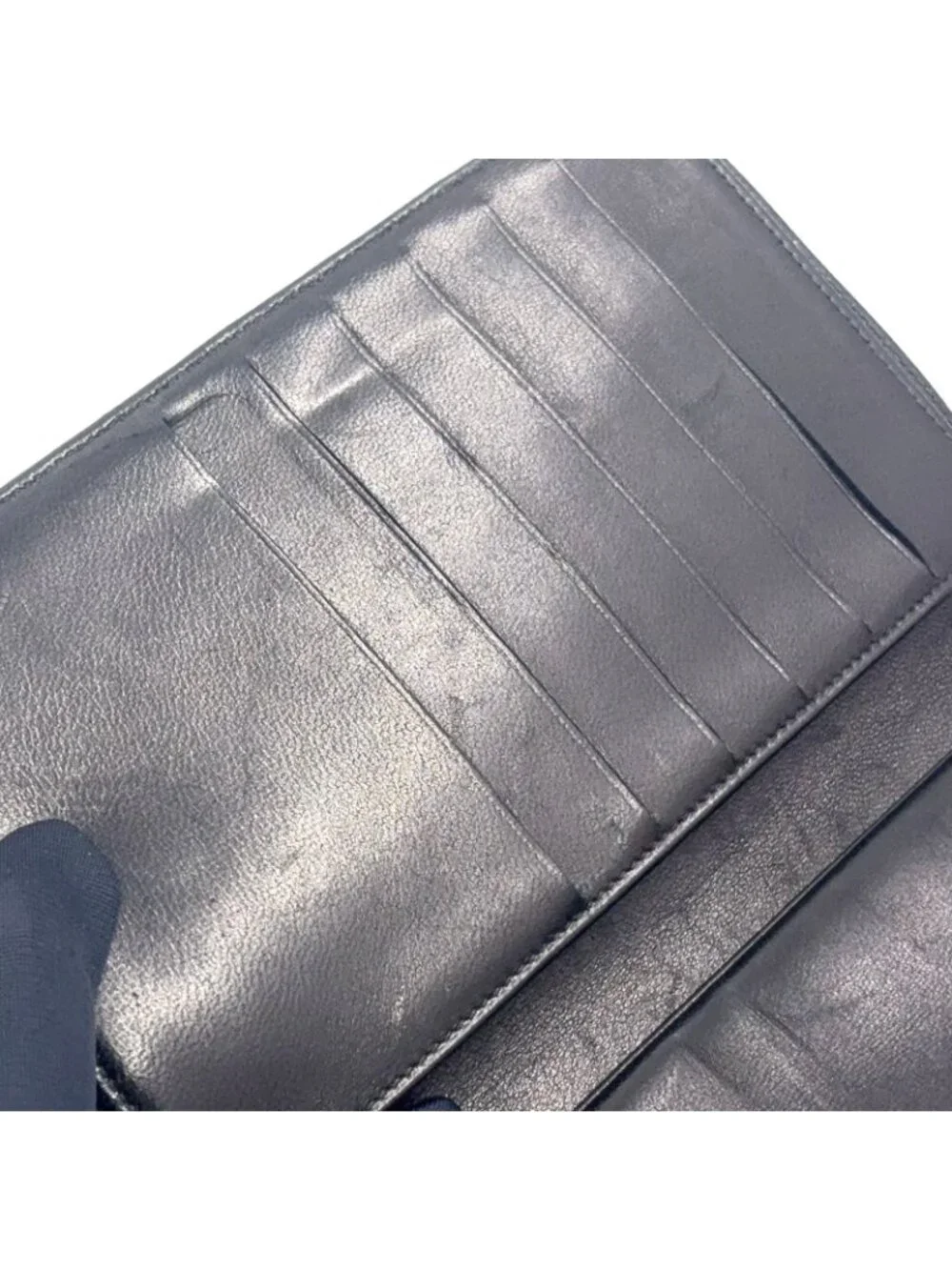 Chanel CC Logo Caviar Leather Black Bifold Wallet Gold